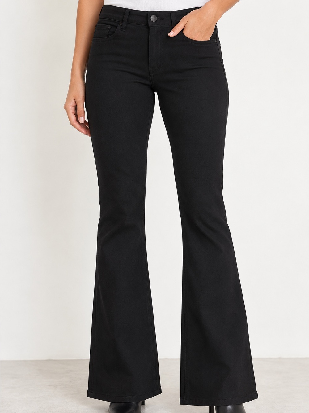 Rag & Bone Black Stretch Super Soft Flare Pants Size 6 High Rise